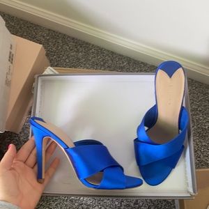 Silk Blue Mules